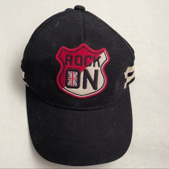 Gymboree Rock On navy blue and red multicolor adjustable back baseball cap - Picture 1 of 3